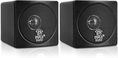 Pyle Home PCB3BK 3-Inch 100-Watt Mini Cube Bookshelf Speakers - Pair (Black)...