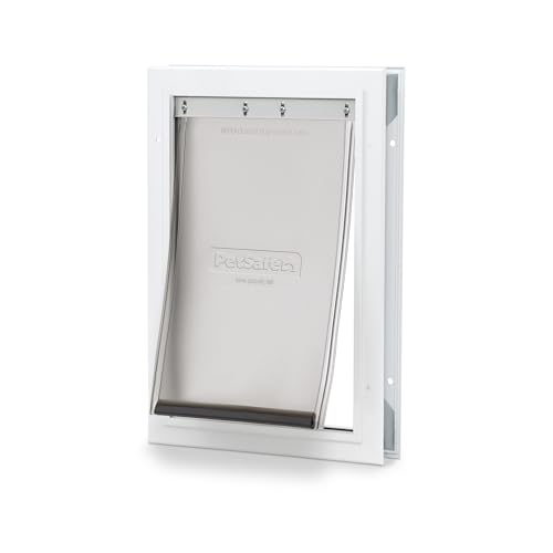 PetSafe Freedom Aluminum Dog and Cat Door - Durable Frame -Medium Pets, White (PPA00-10860)