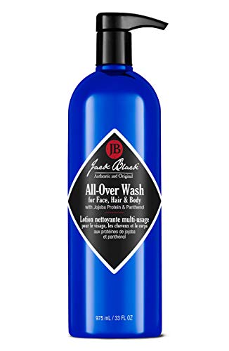 Jack Black All Over Wash Face, Body & Hair Cleanser, 33 Fl Oz – Citrus, Mint & Oakmoss – Mens Face Wash, Body Wash, Shampoo, Skin Care, Hair Care, Multi-Purpose Body Wash Men, Sulfate–Free