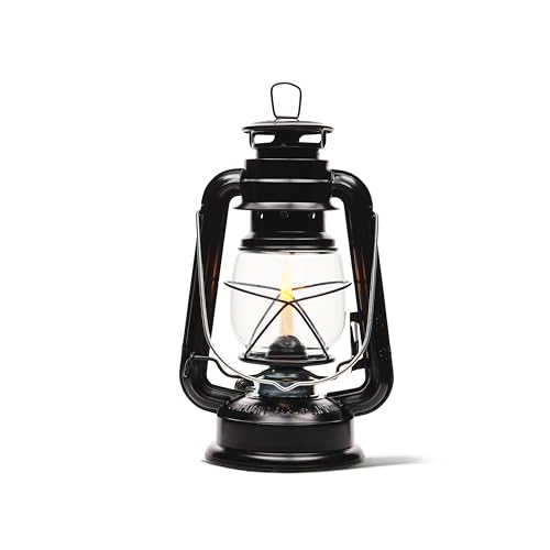 Large Paraffin Oil Indoor Lamp, Hurricane Lamp, Emergency Kit, Lamplight 52664 Farmer’s Lantern Indoor Oil Lamp, Black, Original