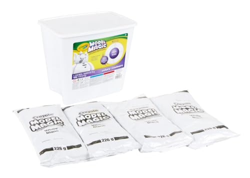Crayola Model Magic White, Modeling Clay Alternative, Reusable Sculpting Material, Air Dry, Kids Arts & Crafts Supplies, 2lb Bucket, Classroom Must Have