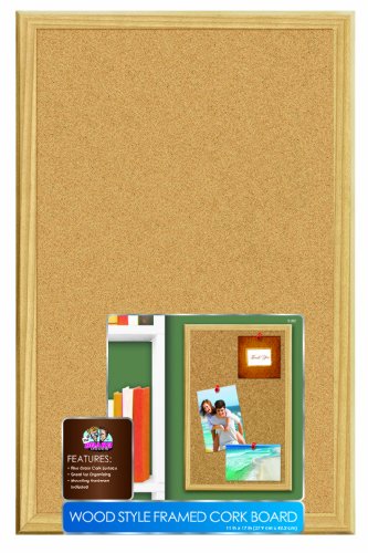 Board Dudes Cork Board Wood Frame 11x17 Inches