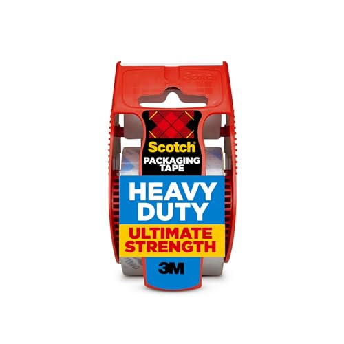 Scotch Heavy Duty Shipping Packaging Tape, 1.88 x 27.7 yd, Great for Packing, Shipping & Moving, Clear, 1 Dispensered Roll (142L)
