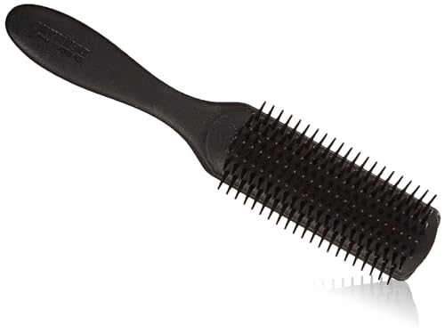 Jack Dean by Denman Curly Hair Brush D3 (All Black) 7 Row Styling Brush for Detangling, Separating, Shaping and Defining Curls - For Women and Men