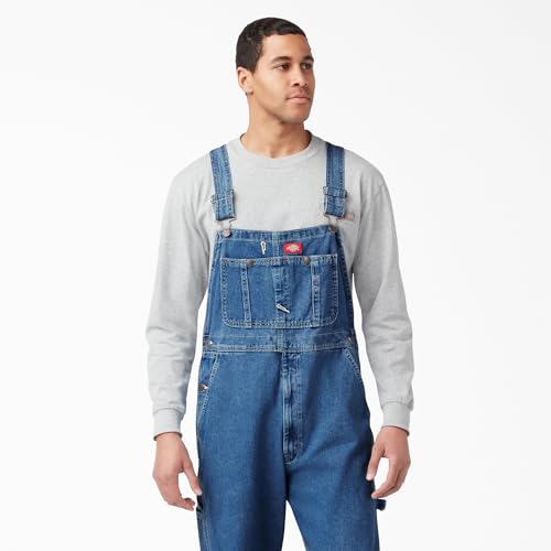 Dickies mens Bib overalls and coveralls workwear apparel, Stone Washed, 32W x 32L US