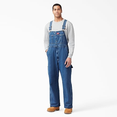 Dickies mens Bib overalls and coveralls workwear apparel, Stone Washed, 30W x 30L US