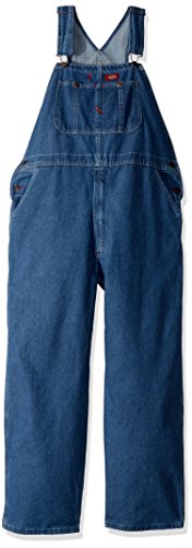 Dickies mens Denim Bib overalls and coveralls workwear apparel, Stone Washed, 42W x 30L US