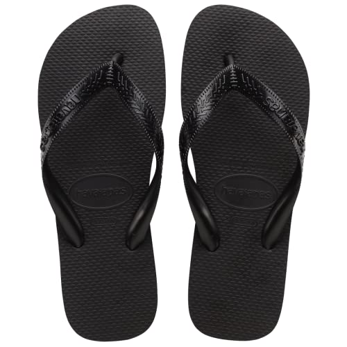 Havaianas Top Flip Flops for Unisex - Summer Style Sandals - Black, 9/10W - 7/8M