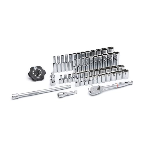 GearWrench 80300 1/4" Drive Standard and Deep SAE/Metric Mechanics Tool Set 51 Pc.