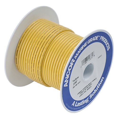 Ancor Marine Grade Primary Wire and Battery Cable (Yellow, 25 Feet, 16 AWG)