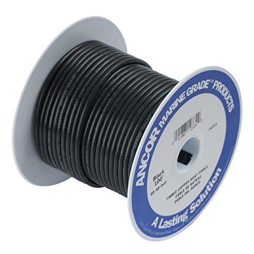 Ancor 100050 Marine Grade Electrical Primary Tinned Copper Boat Wiring (18-Gauge, Black, 500-Feet)
