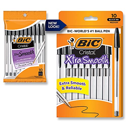 Cristal Xtra Smooth Ballpoint Pen Medium Point 10mm Black For