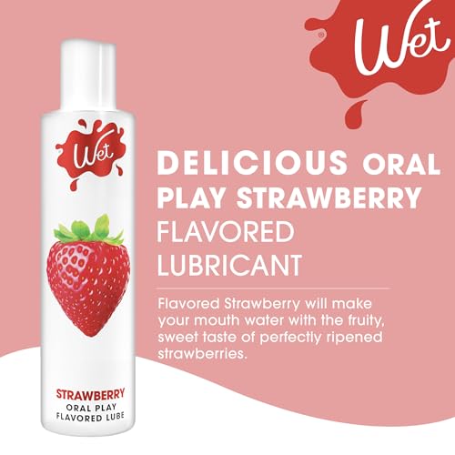 Wet Sexy Strawberry Premium Flavored Edible Lube for Men, Women and Couples | Long-Lasting, Condom Safe, Sugar Free, 3 fl oz