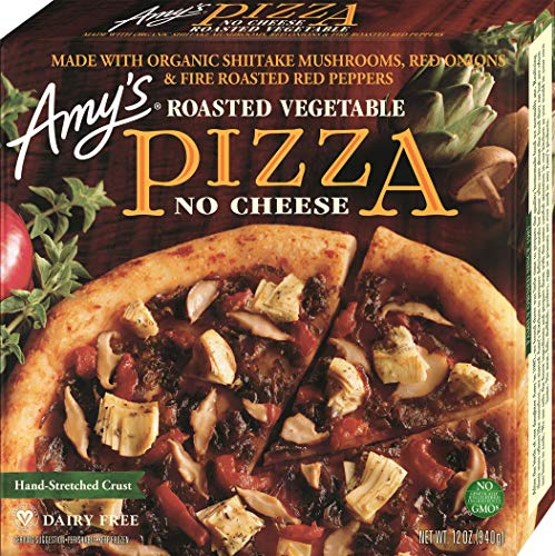 Amy's Frozen Pizza, Roasted Vegetable Vegan Pizza, Made With Organic Mushrooms, Onions and Peppers, Frozen Meals, 12.0 Oz