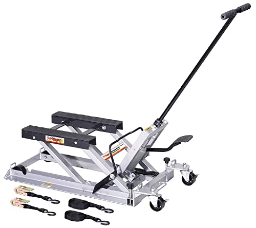 OTC 1545 Ultra Low Profile Motorcycle and ATV Lift with 1,500 lb. Capacity, Silver