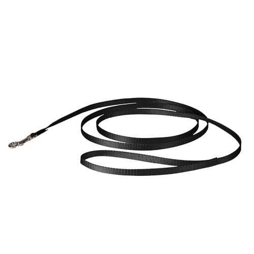 PetSafe Nylon Leash - Chew-Resistant Cat & Dog Behavioral Training Leash - Compatible with Easy-Walk Harness - Traditional-Style Reliable Pet Lead with a Padded Hand Wrap - 3/8" x 6' - Black
