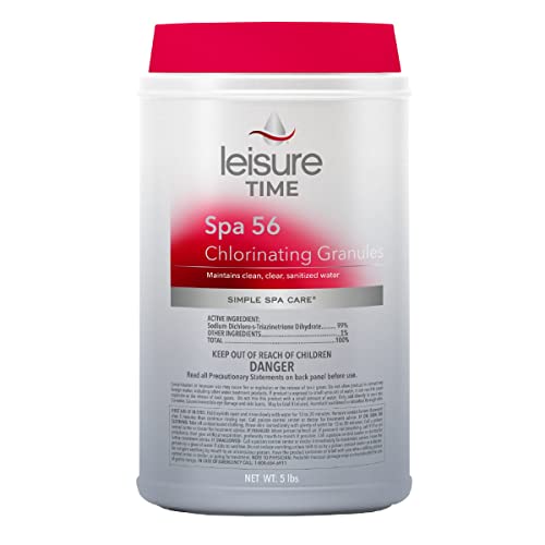 Leisure Time E5 Spa 56 Chlorinating Granules for Spas and Hot Tubs - Maintains Clean, Clear, Sanitized Water, 5 lbs