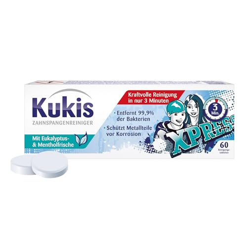 (-82%) Kukident Kukis Zahnspangen-Reiniger - Tabs zur Reinigung von losen Zahnspangen - 1 x 60 Tabletten