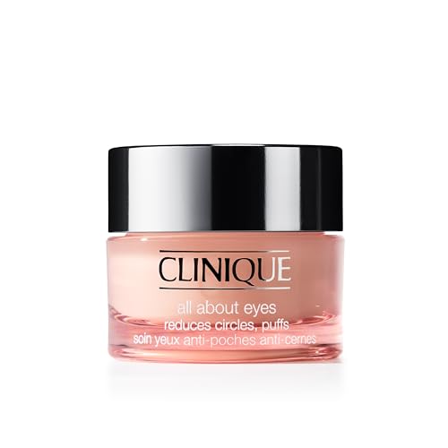Clinique All About Eyes Lightweight Eye Cream With Vitamin C | Hydrating, Brightening, Depuffing + Dark Circle Reducing, Mini Travel Size, 0.5 Ounce