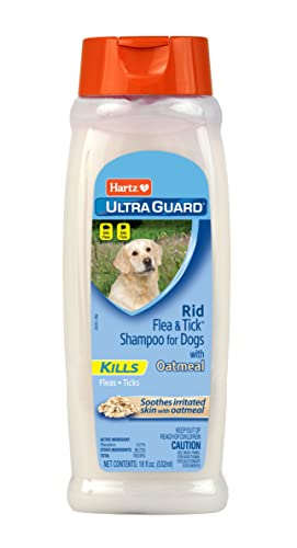 Hartz UltraGuard Rid Flea and Tick Oatmeal Dog Shampoo Skin Made by a popular