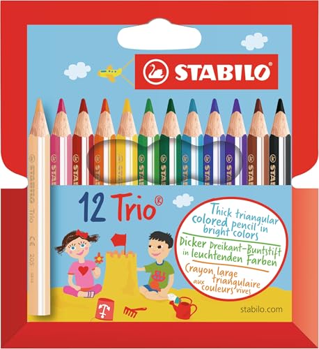 (-36%) STABILO - Dreikant-Buntstift - Trio dick kurz - 12er Pack - Mini - kleiner Buntstift