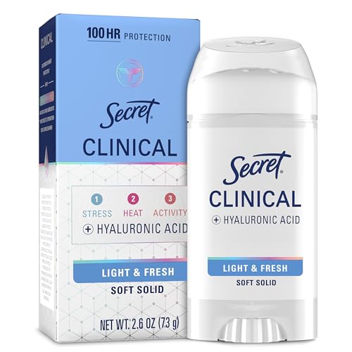Secret Clinical Strength Soft Solid Antiperspirant and Deodorant for Women, Light & Fresh, 2.6 oz
