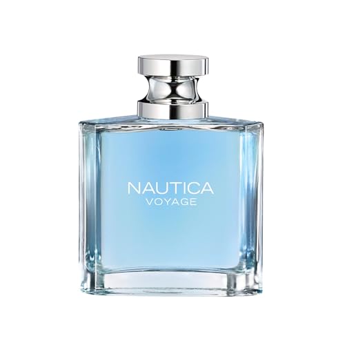 Nautica Voyage Eau De Toilette, Cologne and Fragrance For Men, Fresh, Romantic, Fruity Scent Woody, Aquatic Notes of Apple, Water Lotus, Cedarwood, and Musk Ideal Day Wear, Long Lasting 3.3Fl oz