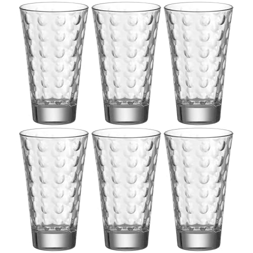(-21%) LEONARDO HOME Trinkglas Optic, Set mit Innenrelief, Trink-Gläser in konischer Form, 300-ml Füllvolumen, 6-teilig, 012684, Klar, 6 Stück (1er Pack), 6