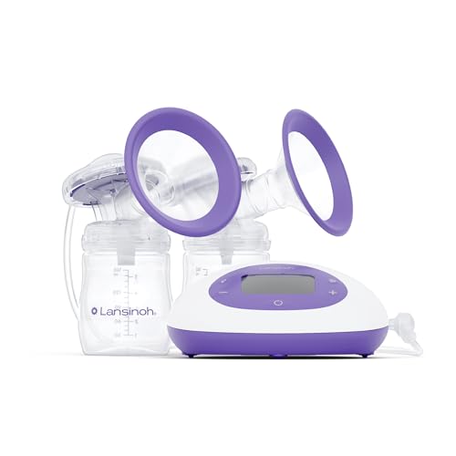 LansinohSignature Pro Portable Double Electric Breast Pump with LCD Screen | 3 Power Modes, 25mm Flanges, 2 Bottles, 1 