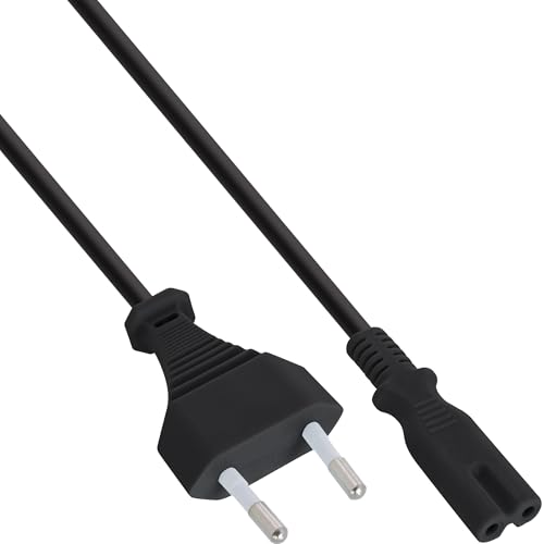 🔥 STARKER PREIS (-69%) InLine 16654A Netzkabel, Netzstecker auf Euro 8 C7 Stecker, 3m, 1 x Stromkabel