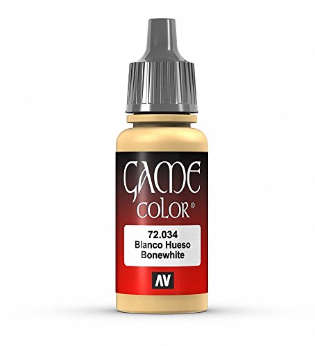 Vallejo Game Color Acrylic Paint, Bonewhite, 18 ml, Self-Leveling Formula, BSL System, Matte Finish for Miniatures and Models