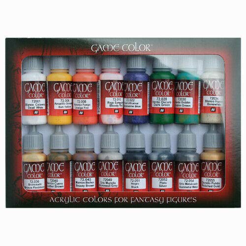Vallejo - Game Color Introduction Set | Starter Set for Fantasy and Wargame Figures | 16 Bottles x 18 ml (0.60 fl.oz.)