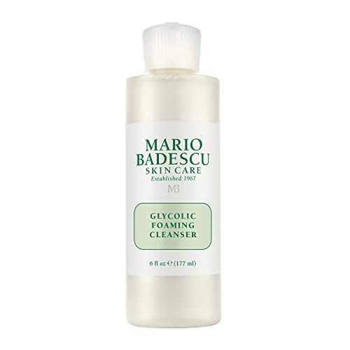 Mario Badescu Glycolic Foaming Cleanser for All Skin Types| Exfoliating Face Wash with Glycolic Acid & Aloe Vera| Visibly Evens Skin Tone & Texture | 6 Fl Oz (Pack of 1)