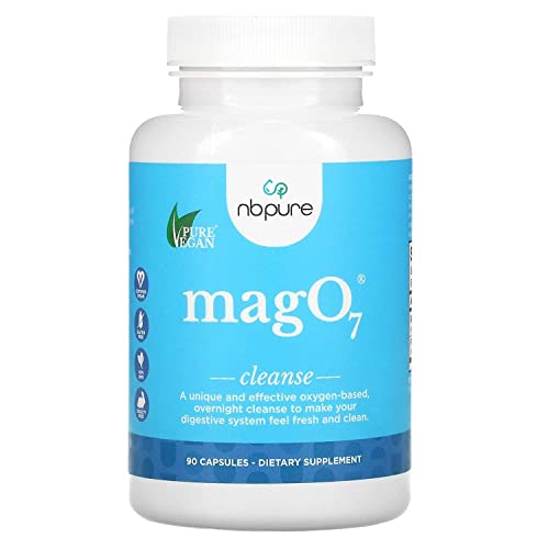 nbpure MagO7 - Natural Colon Cleanse & Detox | Occasional Constipation Relief, Stool Softening, & Bloating Support for Men & Women | Ozonated Magnesium Oxide, 90 Capsules