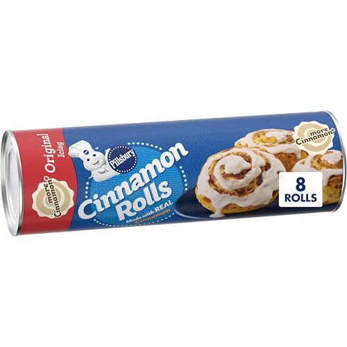 Pillsbury Cinnamon Rolls with Original Icing, Refrigerated Canned Pastry Dough, 8 Rolls, 12.4 oz