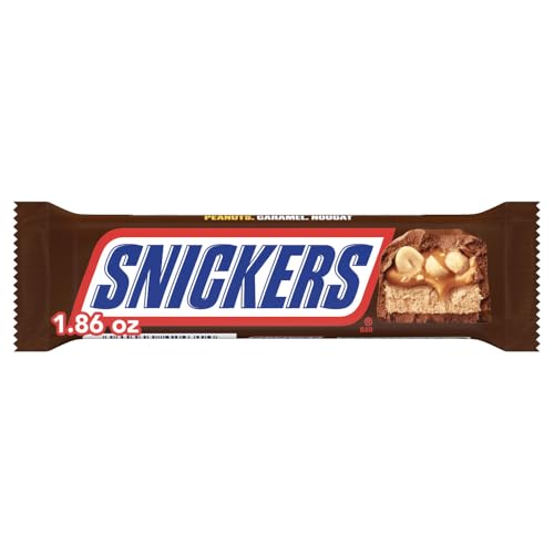 SNICKERS Chocolate Candy Bar, Full Size 1.86 oz, Chocolate Snacks