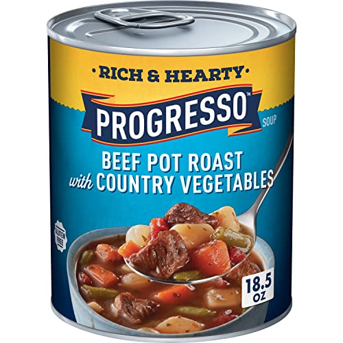 Progresso Beef Pot Roast with Country Vegetables Soup, Rich and Hearty Canned Soup, Gluten Free, 18.5 oz