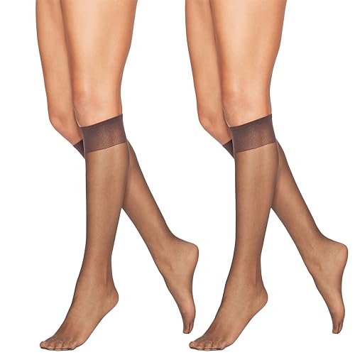 Hanes Alive Full Support Sheer Toe Knee-High Stockings, Barely There, One Size (Pack of 2)