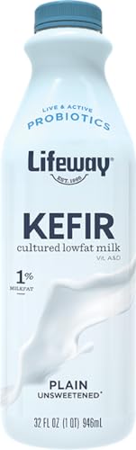 Lifeway Low Fat Kefir - Unsweetened, 10g Protein, 12 Live Active Probiotic Cultures, Up to 99% Lactose Free, Gluten Free – Plain, 32 oz