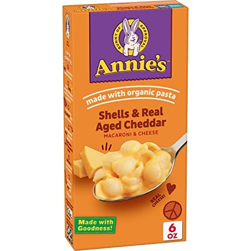 Annie's Shells and Real Aged Cheddar, Made with Organic Pasta and Real Cheese, 6 oz