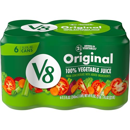 V8 Original 100% Vegetable Juice, 11.5 fl oz Can (6 Pack)