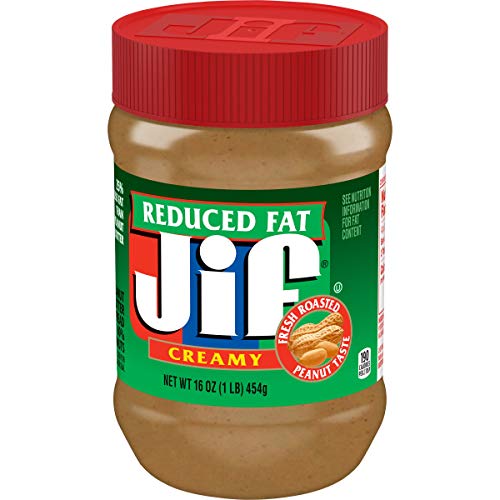 Jif Reduced Fat Creamy Peanut Butter Spread, 16 Ounces, 60% Peanuts