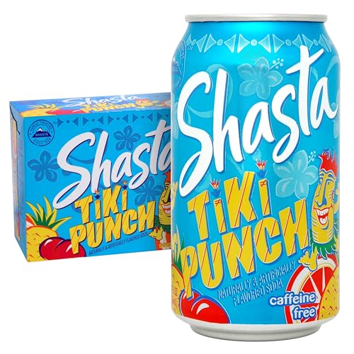 Shasta Soda, Tiki Punch, Caffeine Free, 12 oz can, 12 pk