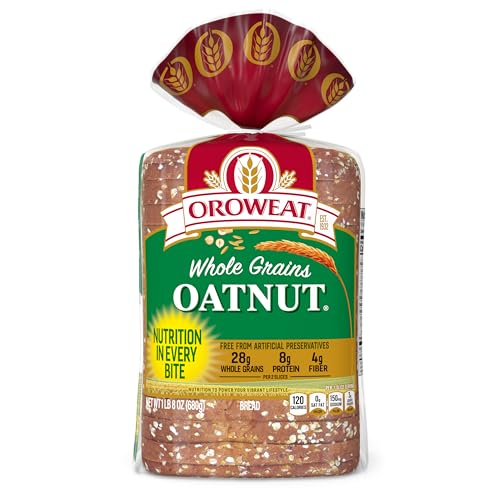 Oroweat Whole Grains Oatnut Bread, Bread Free From Artificial Colors, Flavors and Preservatives, 24 oz Loaf