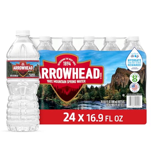Arrowhead Mountain Spring Water Bottles, 24 Pack - Still Bottled Water with Naturally Occurring Minerals for Taste - 16.9 Fl Oz