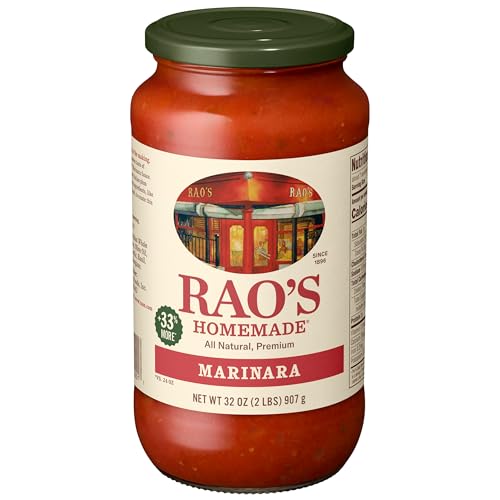 Rao's Homemade Marinara, 32 oz, Tomato Sauce, All Purpose, Keto Friendly Pasta Sauce, Premium Quality, Tomatoes from Italy and Olive Oil