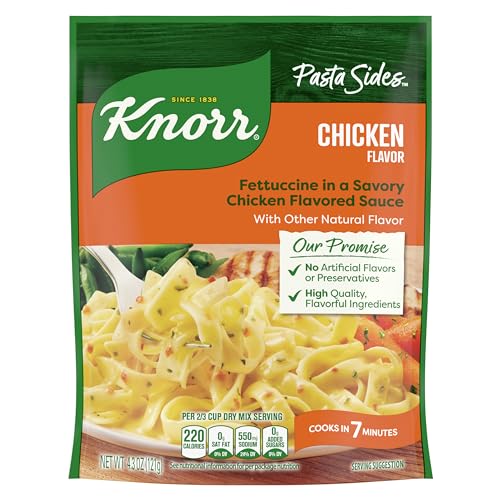 Knorr Pasta Sides Chicken Fettuccine For Delicious Quick Pasta Side Dishes No Artificial Flavors or Preservatives 4.3 oz