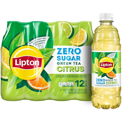 Lipton Diet Green Tea Citrus, 16.9 Fl Oz Bottles (Pack of 12)