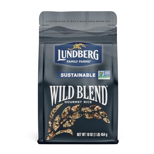 Lundberg Wild Blend Rice – Long-Grain Brown, Sweet Brown, Red & Black Rice, Certified Gluten-Free Whole Grains, 16 Oz