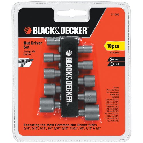 BLACK+DECKER 10 Piece Nut Driver Set Low-priced nut set provides 10 pieces that yield a good range